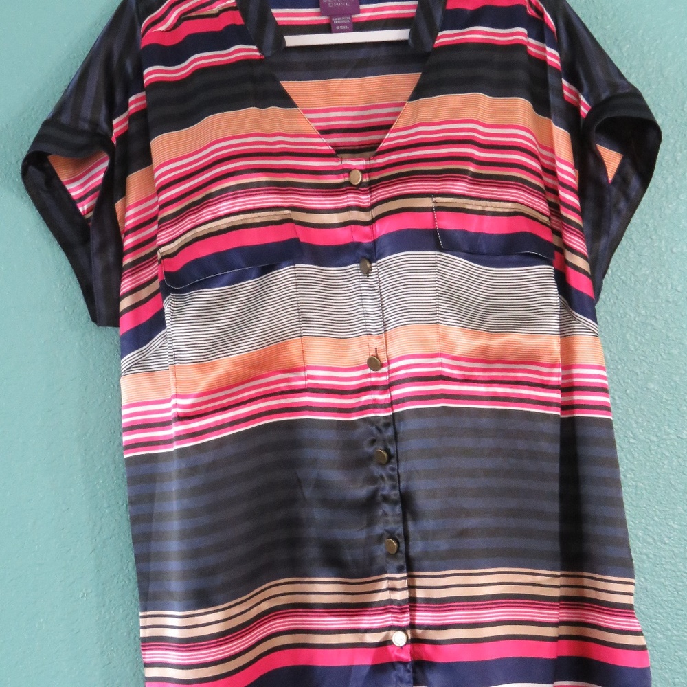 Beverly Drive Navy Stripe Blouse - 16/18
